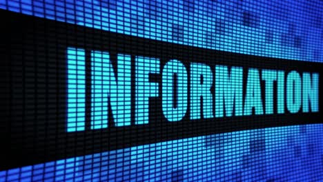 Information Display on a Digital Screen