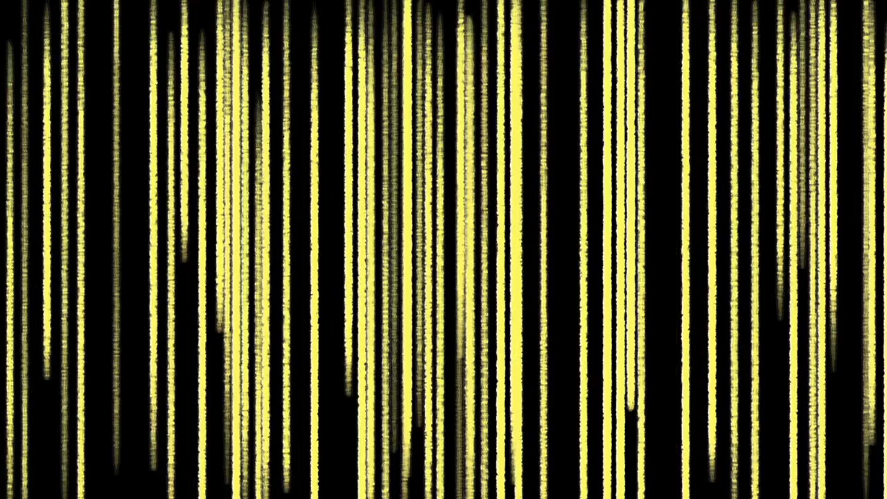Seamless Loop of Abstract Yellow Vertical Lines on Black Background
