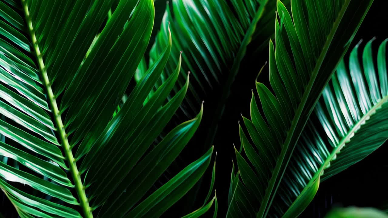 Close-up of Tropical Palm Leaves