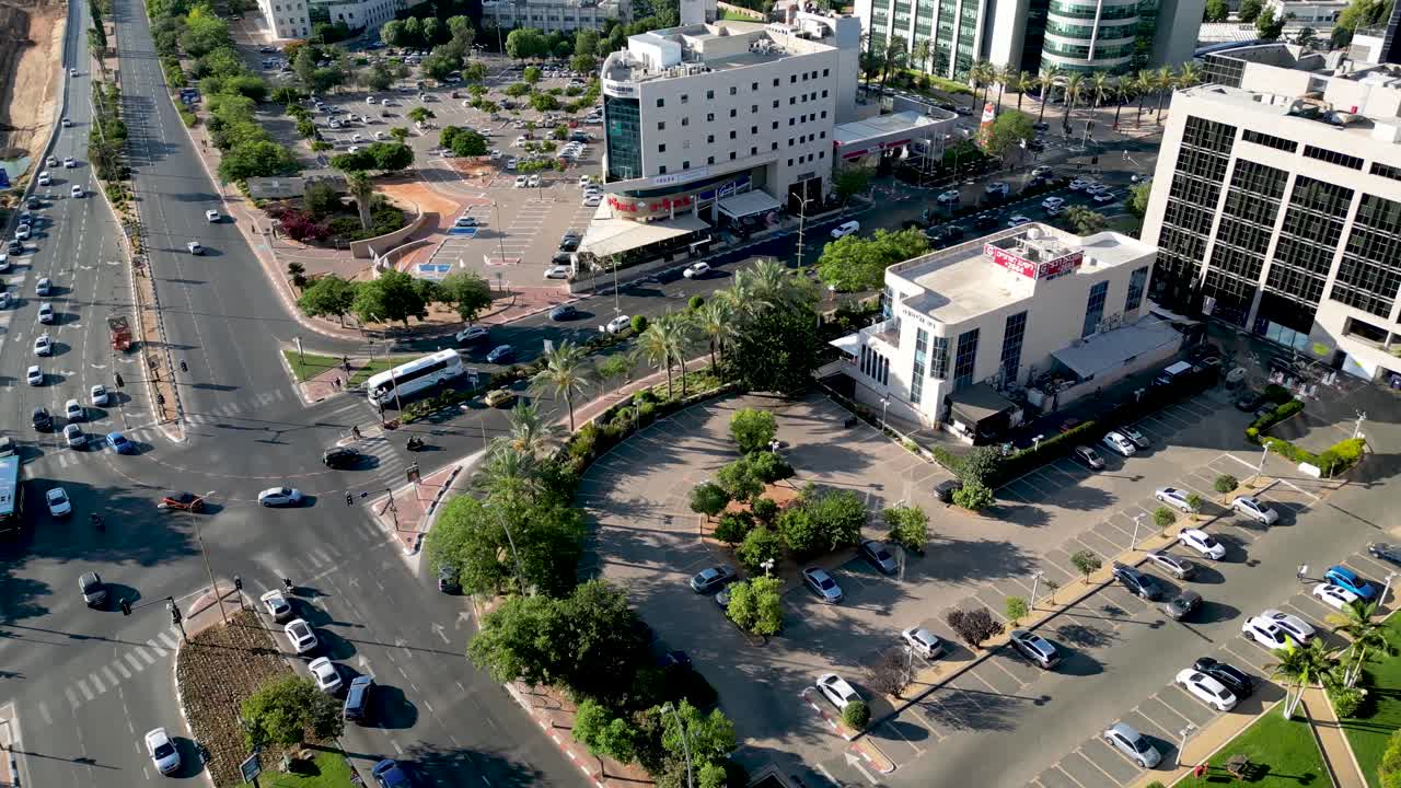 4K high resolution drone video of Rehovot Northern Industrial Zone on a beautiful sunny day- Israel