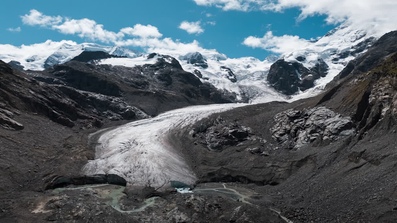 Speedy mountain glacier view showcasing nature's raw beauty