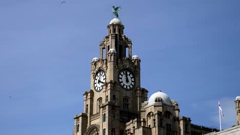 liver building, liverpool, united kingdom, circa 9th june 2017