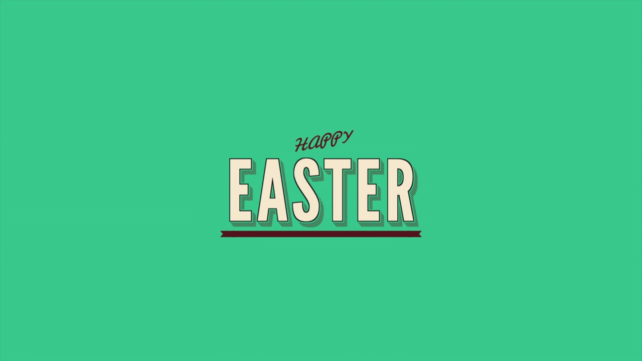 Logo moderno e minimalista di Buona Pasqua con strisce verdi e nastro bianco