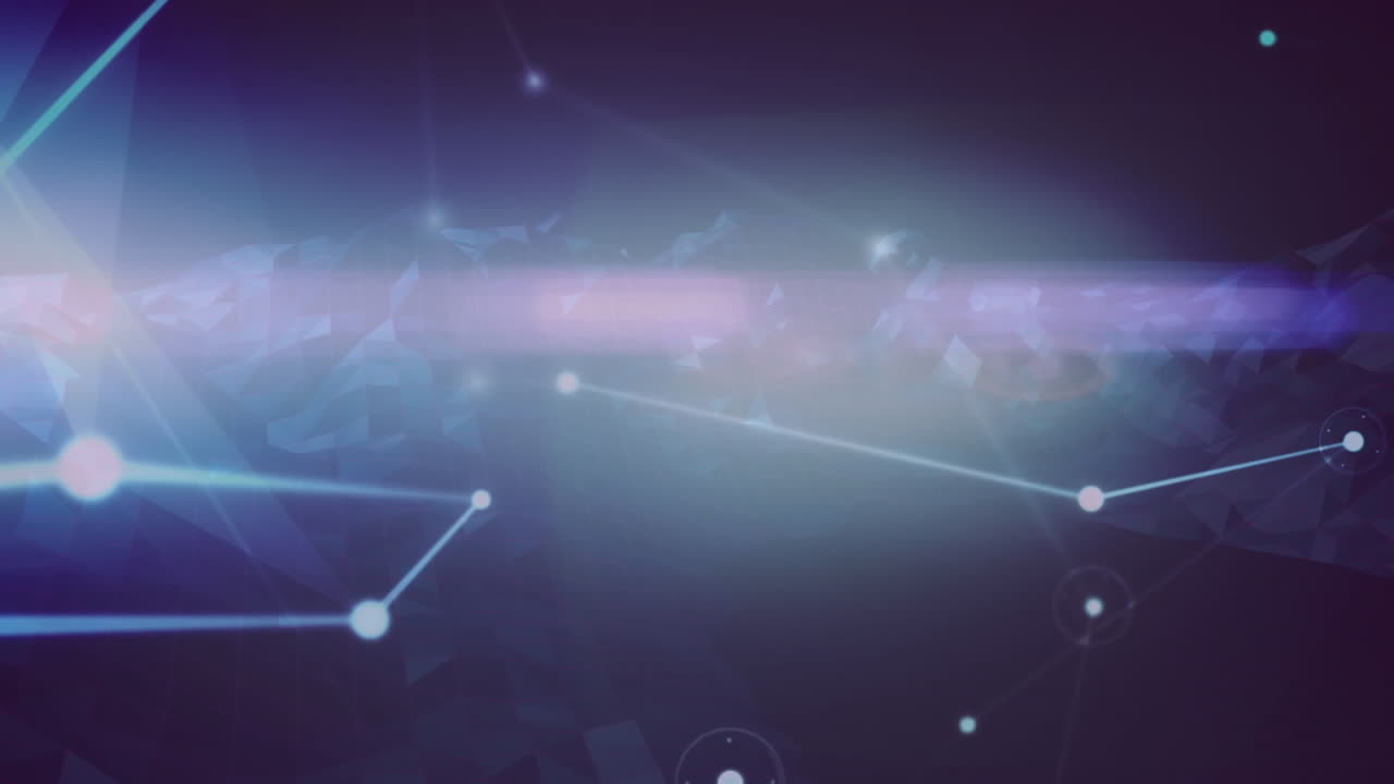 animación de redes de conexiones sobre montañas giratorias