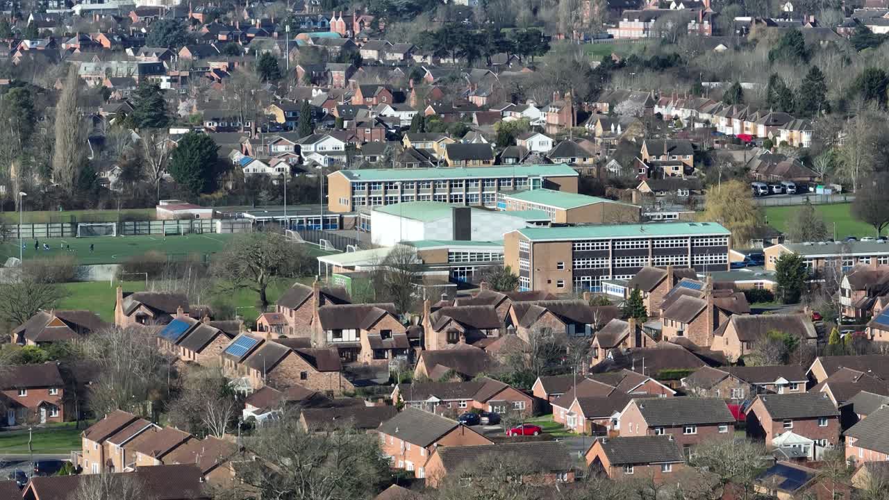 English Comprehensive Secondary School UK Aerial View