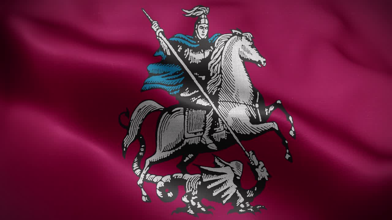 Moscow Russia Flag Loop Background 4K