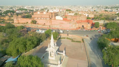 Vista-Aérea-Del-Fuerte-Junagarh,-Este-Es-Uno-De-Los-Lugares-Más-Cuidados-Para-Visitar-En-Bikaner.