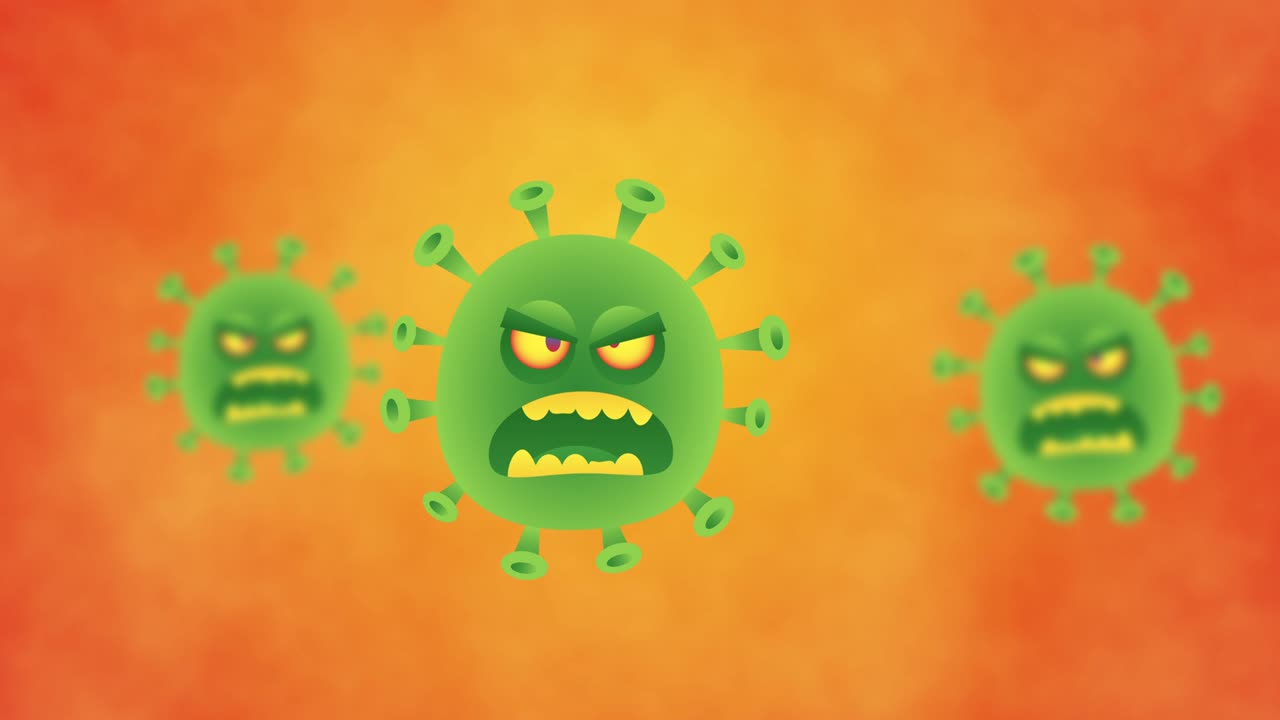 Virus dukker op og angriber. Karakteranimation