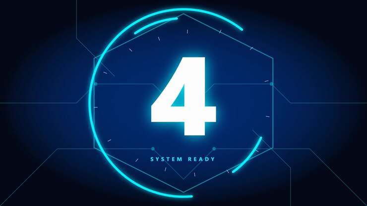 Digital Countdown Timer with Futuristic HUD Interface