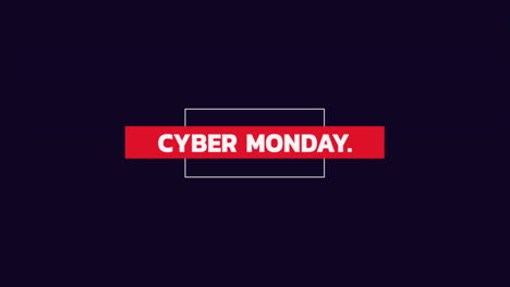 Cyber-Montag-Im-Rahmen-Mit-Roter-Linie-Auf-Schwarzem-Modernem-Verlauf