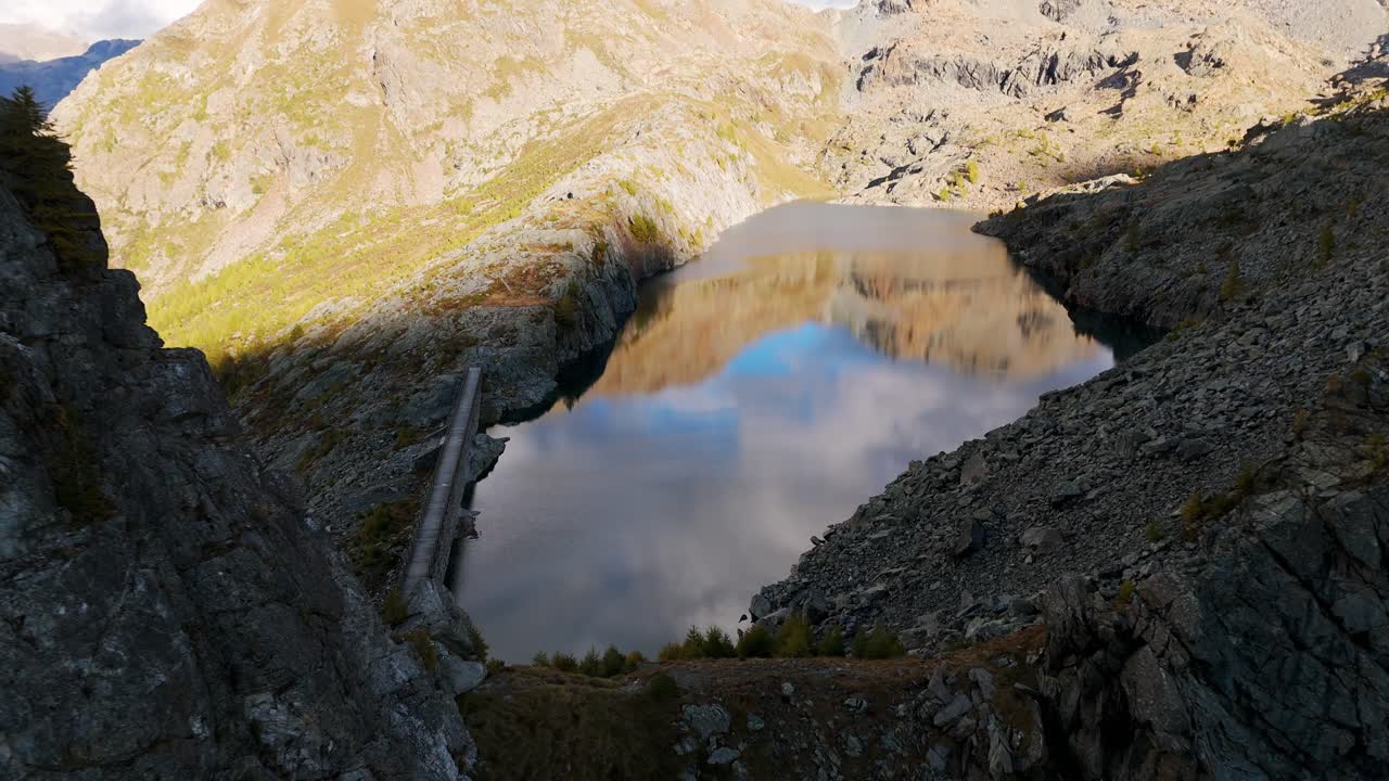 Aerial View of a Stunning Mountain Lake