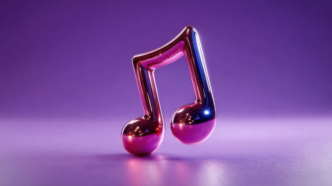 Et fængslende kig på en poleret musiknote på en levende baggrund, der viser elegance og kreativitet i design og kunstnerisk udførelse