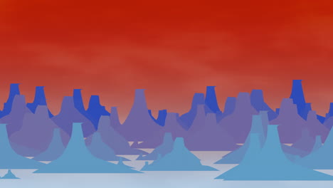 Cartoon-Animation-Hintergrund-Mit-Berg-Und-Wolken-Abstrakten-Hintergrund-1