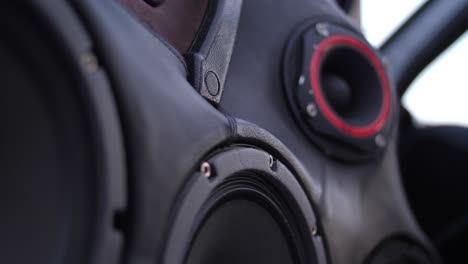 close-up of car audio system