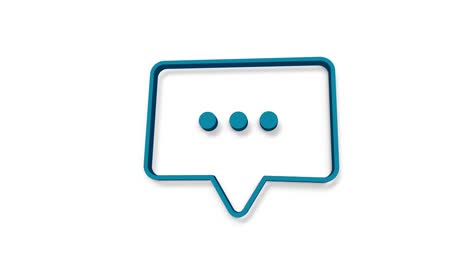 chat, speech bubble 3d icon animation on white background. 4k