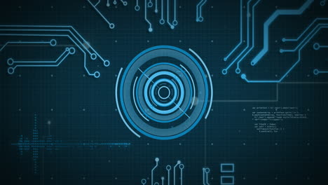 animation of scope scanning and data processing over circuit board