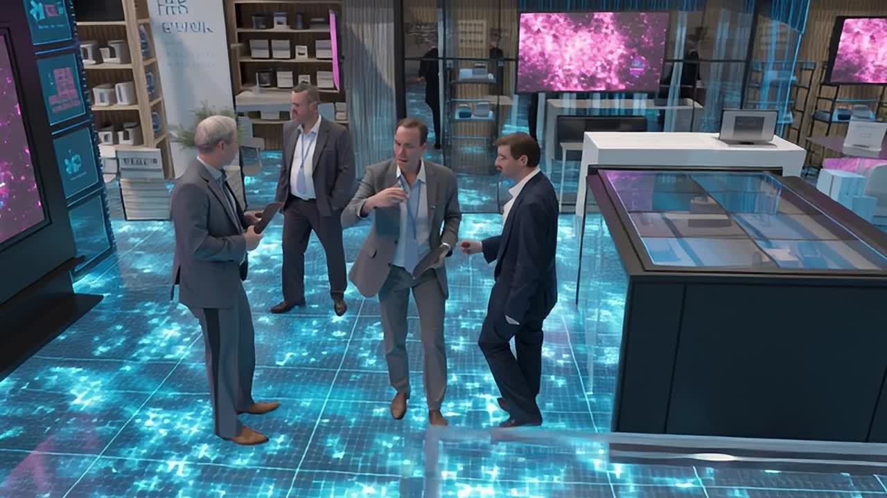 Exhibition space showcasing innovative technology and design concepts