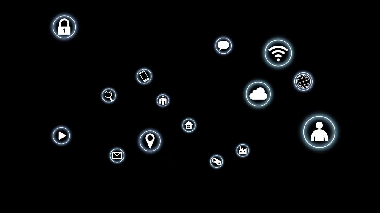 Technology Icon Network Symbol Digital devices on the Internet background