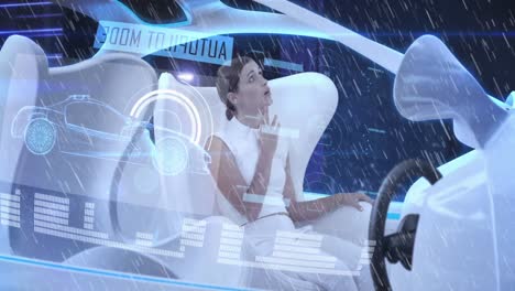 Digital-composition-of-digital-interface-against-woman-driving-futuristic-across-the-city