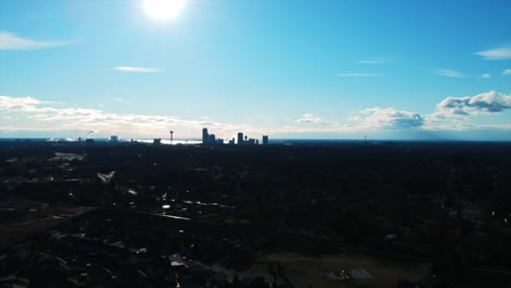 niagara falls, aerial view. view of the city from a distance.