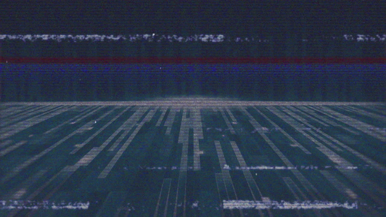 검은 바탕에 있는 네온 선 위의 장애 간섭의 애니메이션