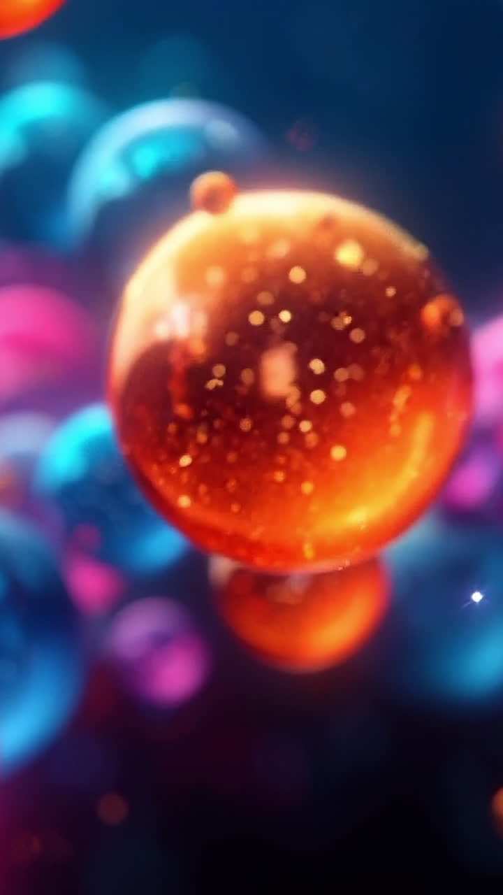 Colorful bubbles floating in space