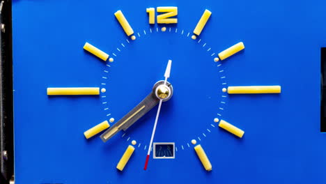 reloj retro azul fresco en movimiento de parada