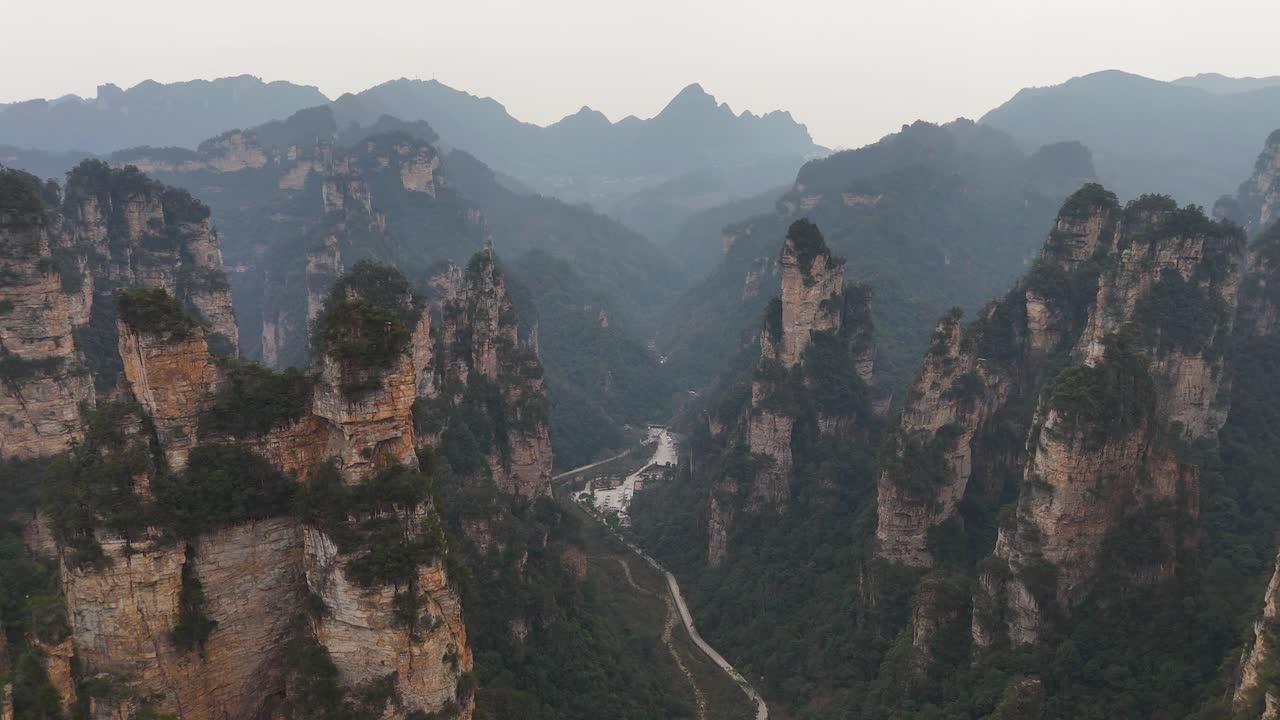 Stunning Aerial View of Zhangjiajie National Forest Park, China