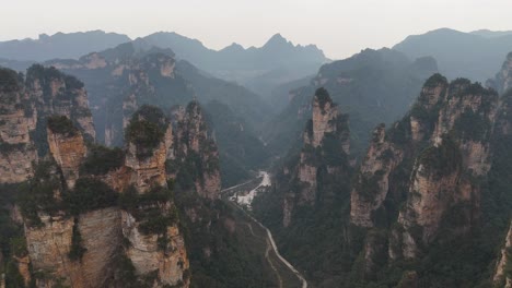 stunning aerial view of zhangjiajie national forest park, china