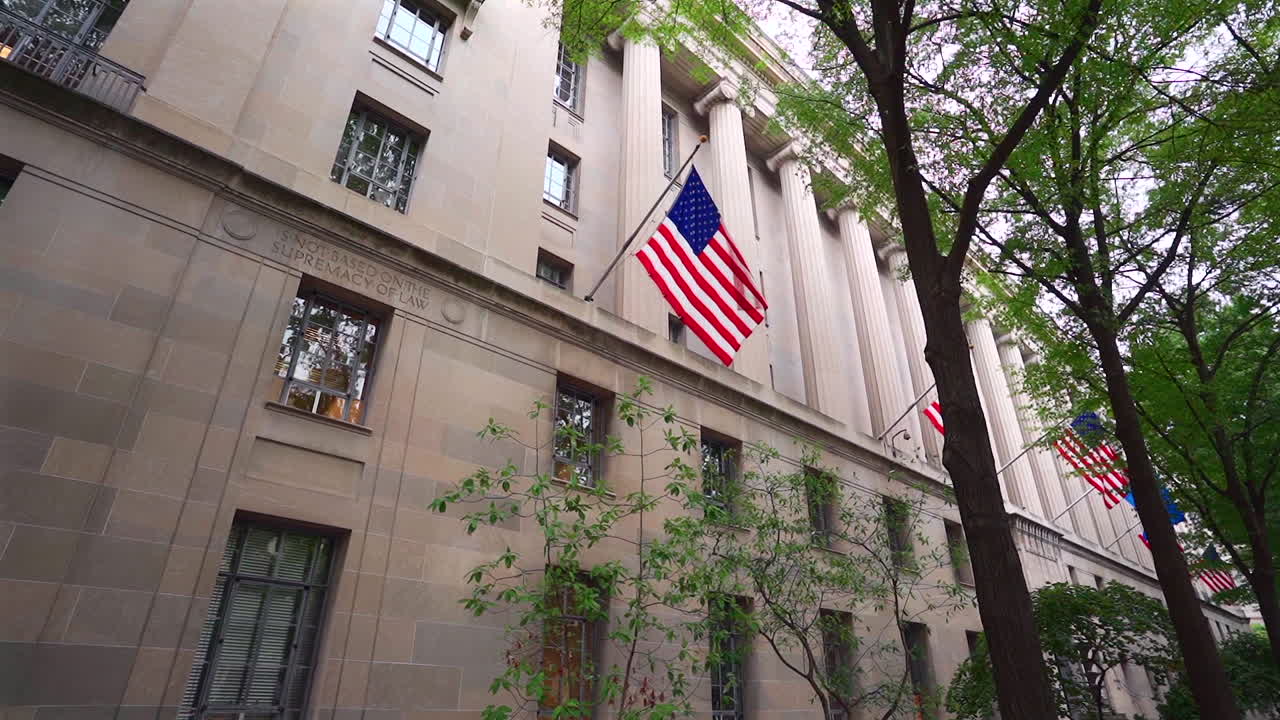 Washington DC -Flags of the Department of Justice building