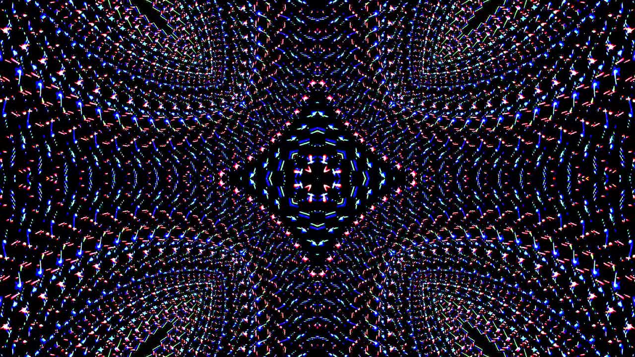 colorful lines glowing waves flower shape background kaleidoscope abstract