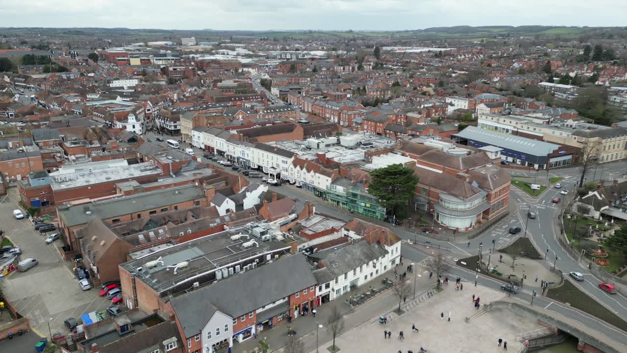 high streetstratford upon avon inglaterra drone vista aérea