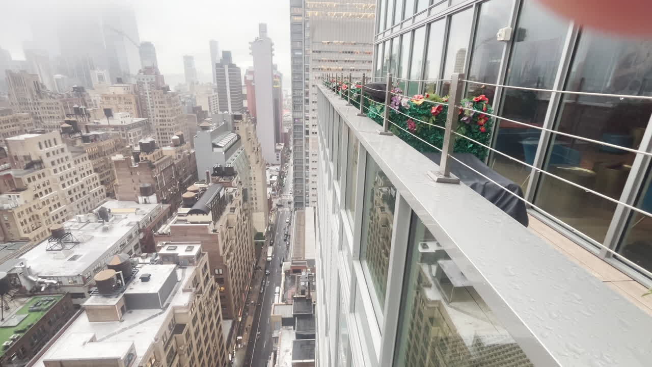 Balcony view over Manhattan cityscape