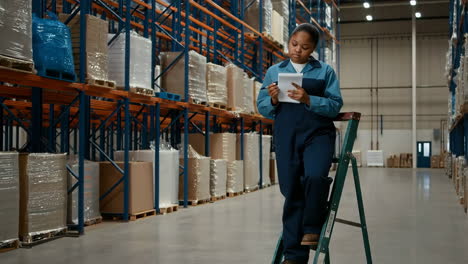 warehouse worker inspecting inventory