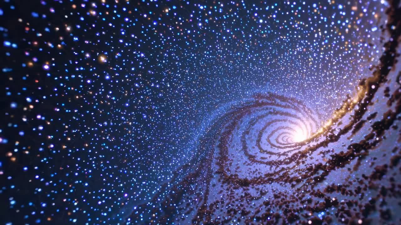 깊은 우주에 있는 나선형 은하