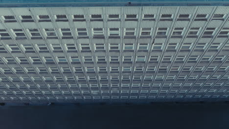 high-angle view of a building facade with many windows