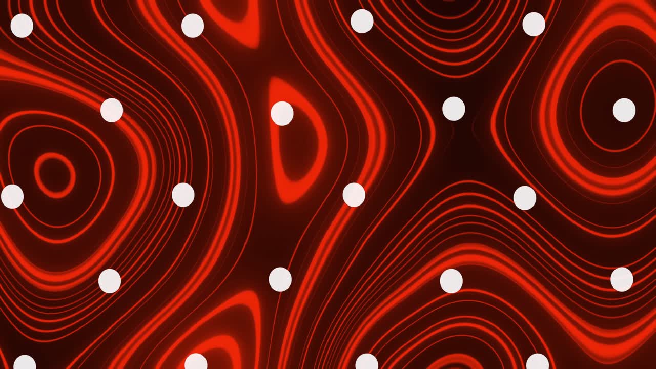 색 반점이 빨간색과 색 줄무 위에 떨어지는 애니메이션