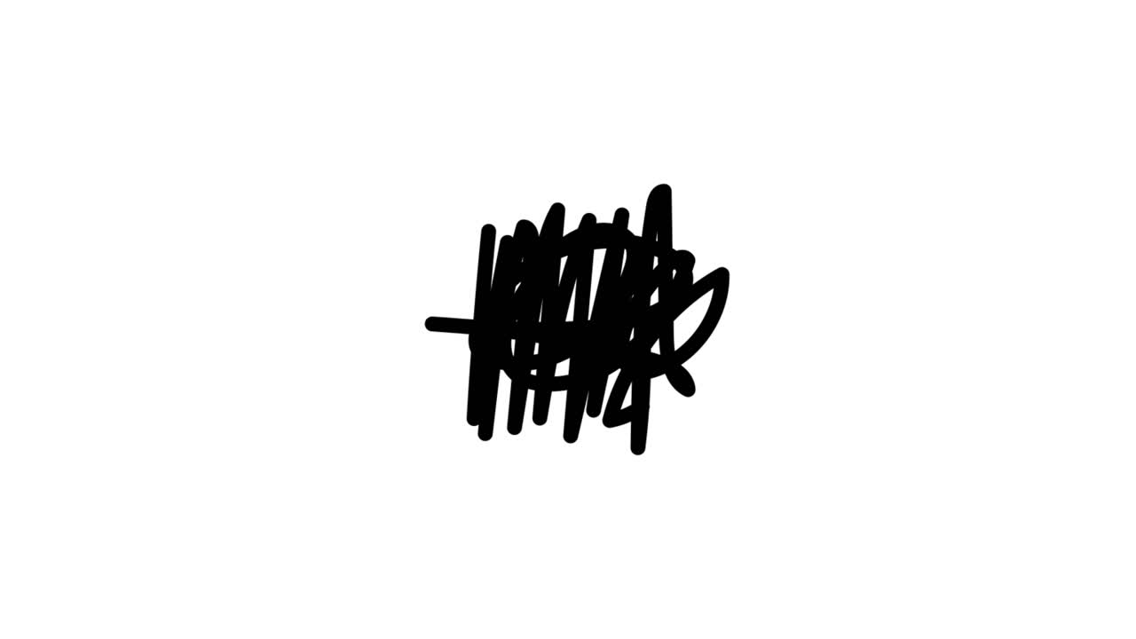 Dynamic Black Scribble Drawing Animation Loop
