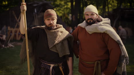 vikings in a historical camp