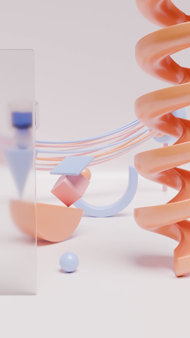 추상적인 3d 렌더링과 파스텔 색상