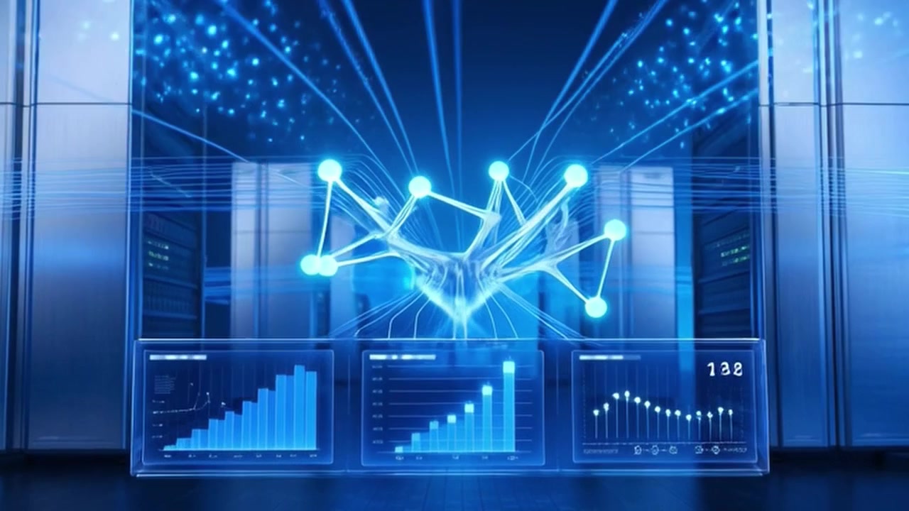 Digital Data Center Servers with Cybersecurity and Network Analytics Visualization