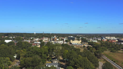 aerial view of a small town in the usa