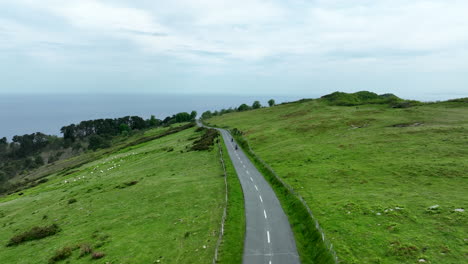 countryside road and motorbikes riding, aerial drone view