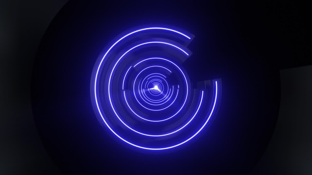 Abstract Neon Blue Tunnel