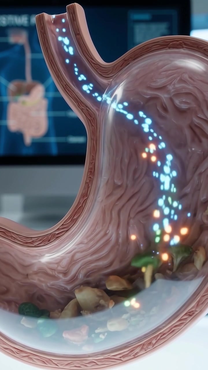 3D Medical Animation of Human Stomach Digestion Process