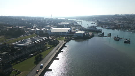 drone shot of harbour town