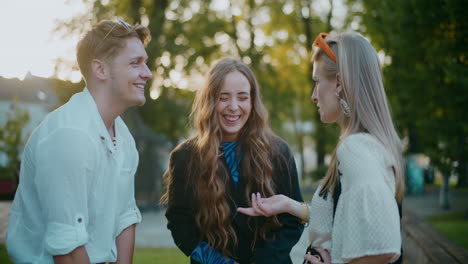 friends laughing in the park