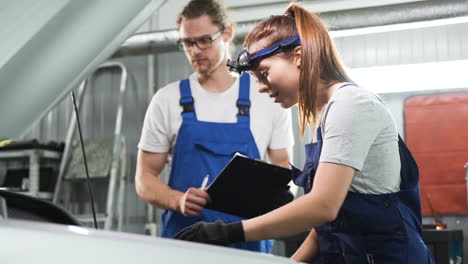 coworkers in the workshop