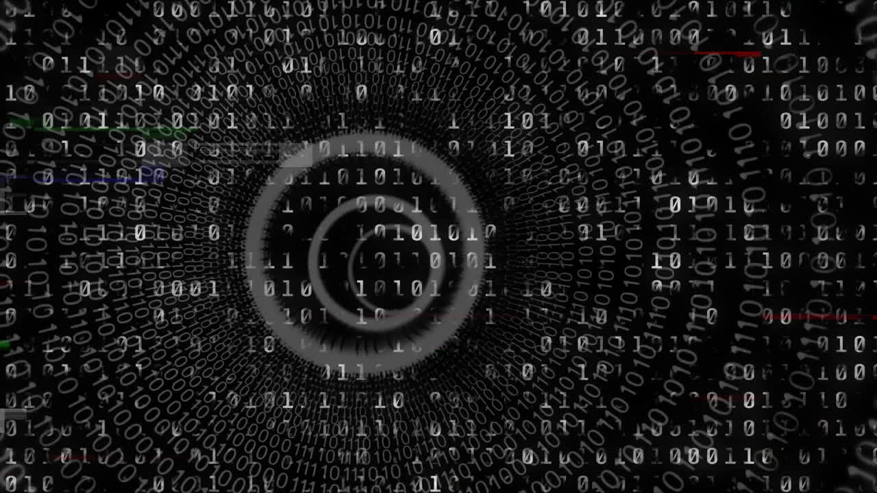 binaire codering op zwarte achtergrond