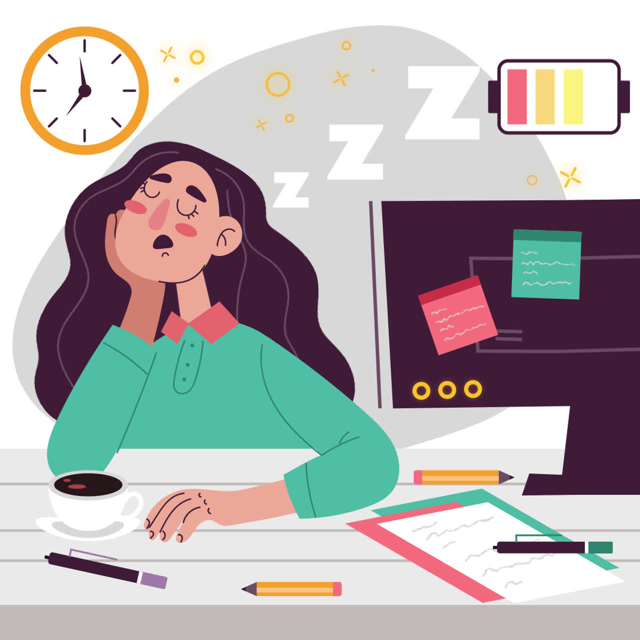 Tired Employee at the Office